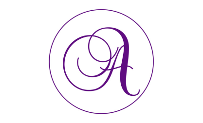 Alive Danceworks' logo; a purple cursive A inside a purple circle.
